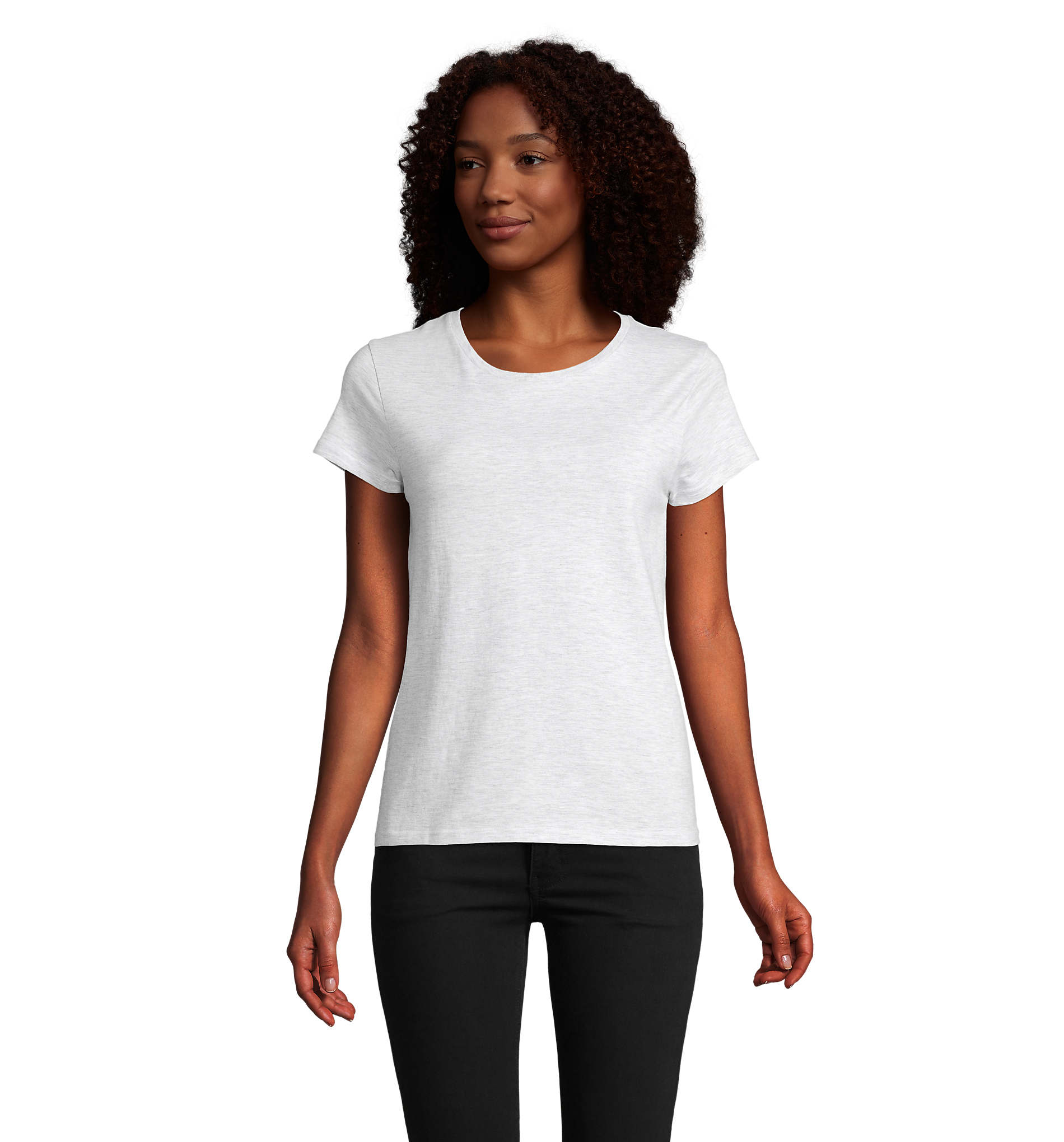 T-shirt publicitaire coton bio 150g femme Crusader Blanc Chiné